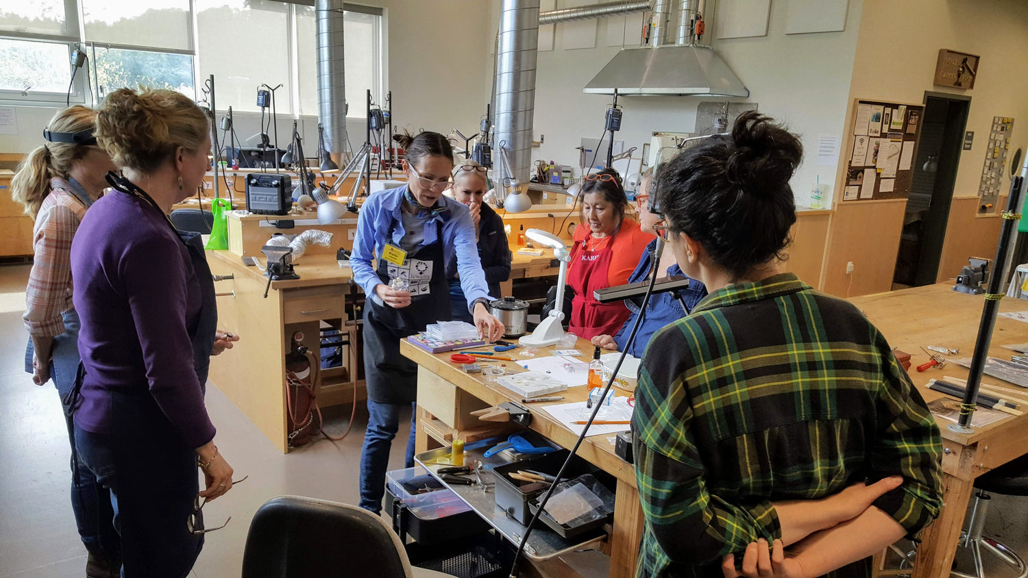 Karin showing stone setting