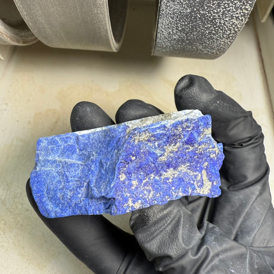 Lapis and Diamond Gold Heart Charm