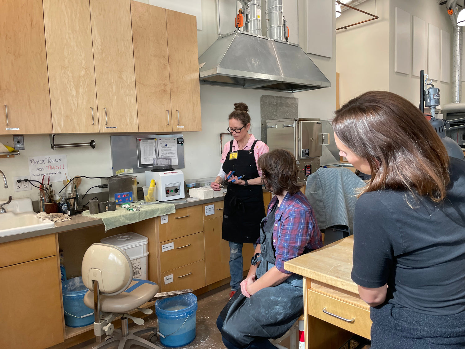 Karin teaching lost wax casting