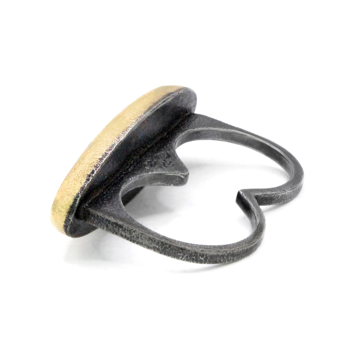 Dendritic Opal and Agate Gold Inlay Kintsugi Two-finger Ring
