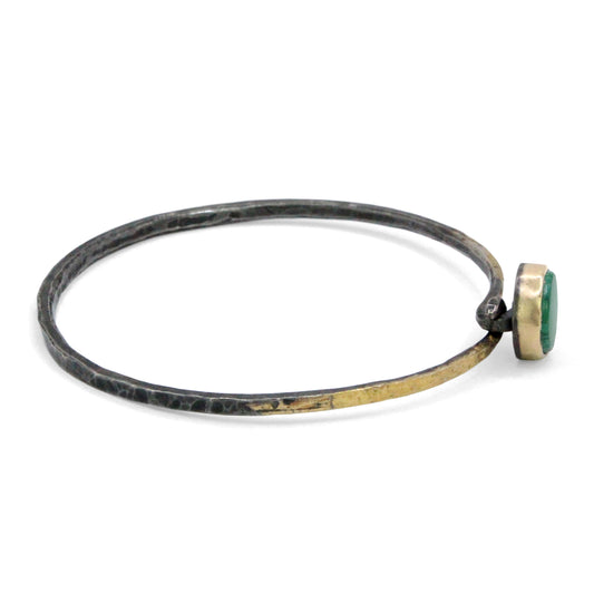 Malachite and Diamond Gold Moon Bracelet