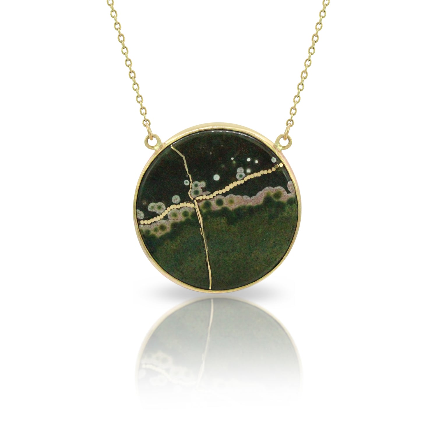 Ocean Jasper Gold Kintsugi Necklace