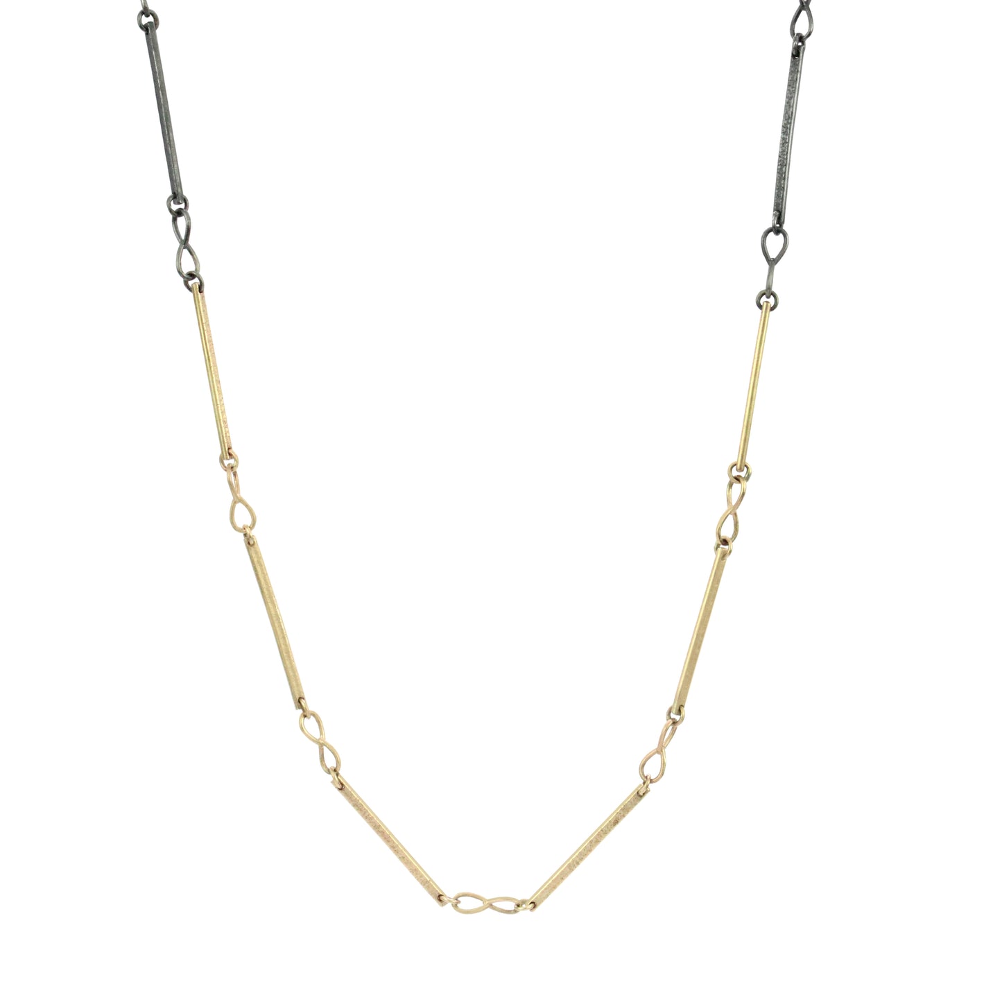 Mixed Metals Gold Infinity Bar Chain Necklace