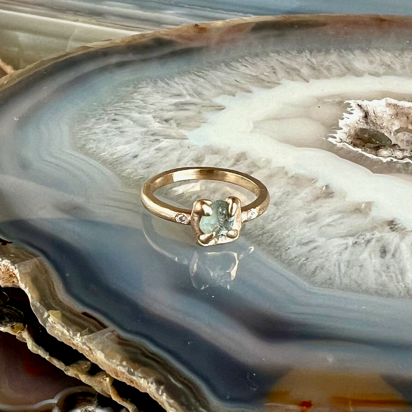 Dreamscape Montana Sapphire and Diamonds Gold Ring