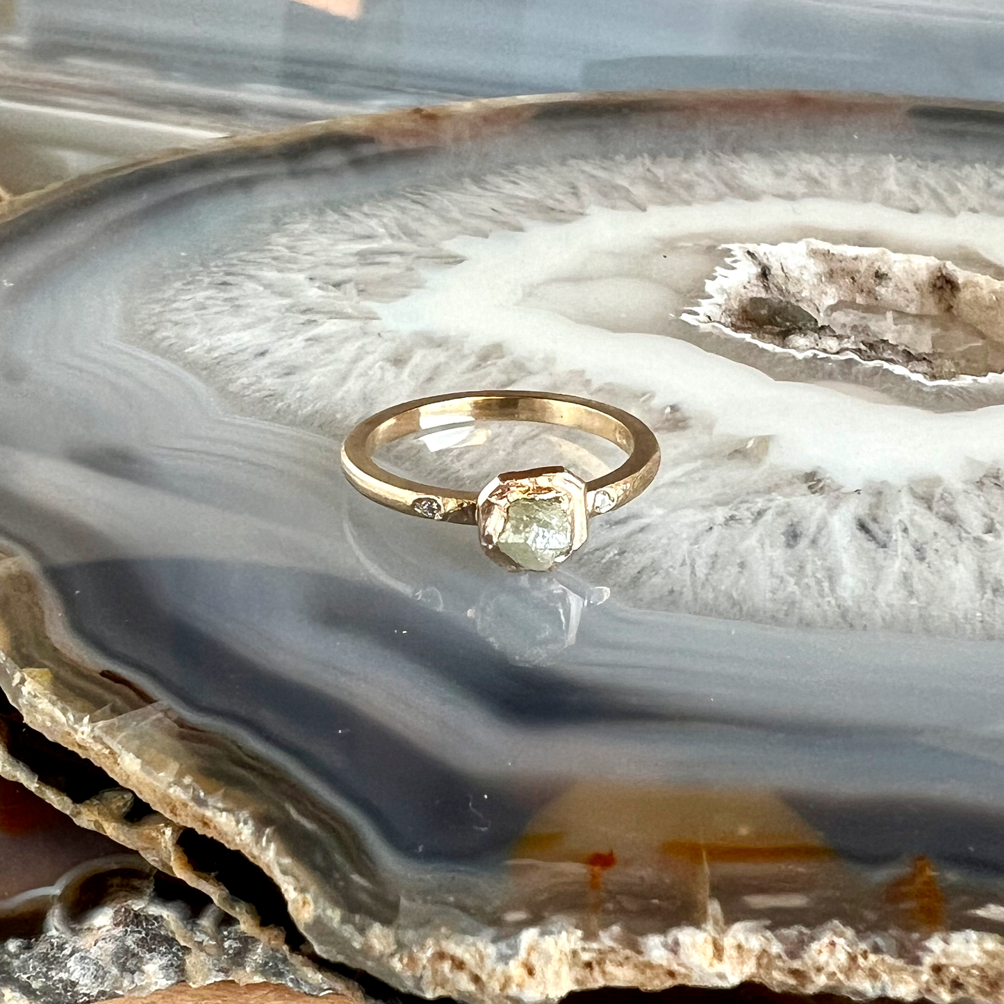Raw Radiance Diamond Gold Ring