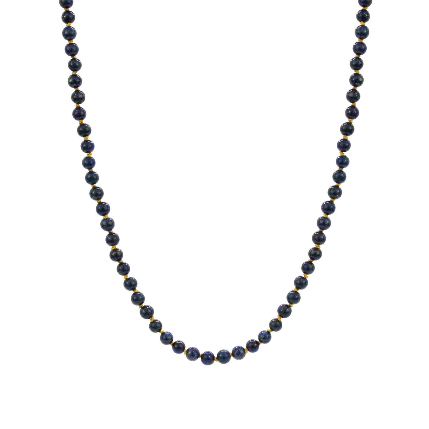Hand Knotted Lapis and Gold Necklace