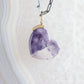 Purple Tiffany Stone and Diamond Gold Heart Pendant