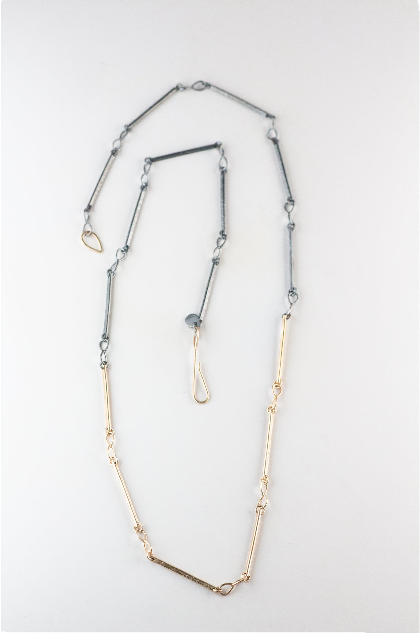 Mixed Metals Gold Infinity Bar Chain Necklace