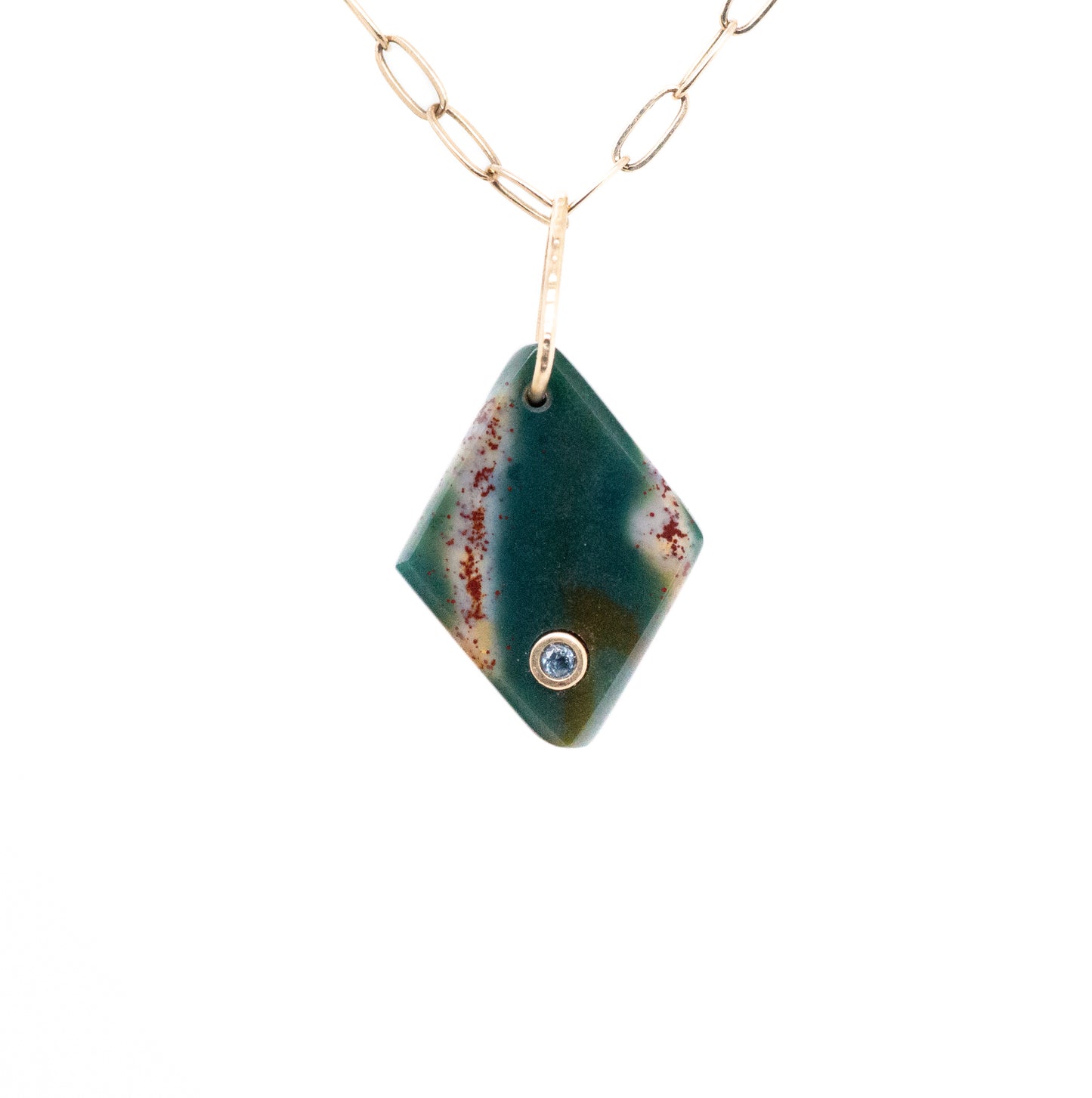bloodstone gold diamond charm