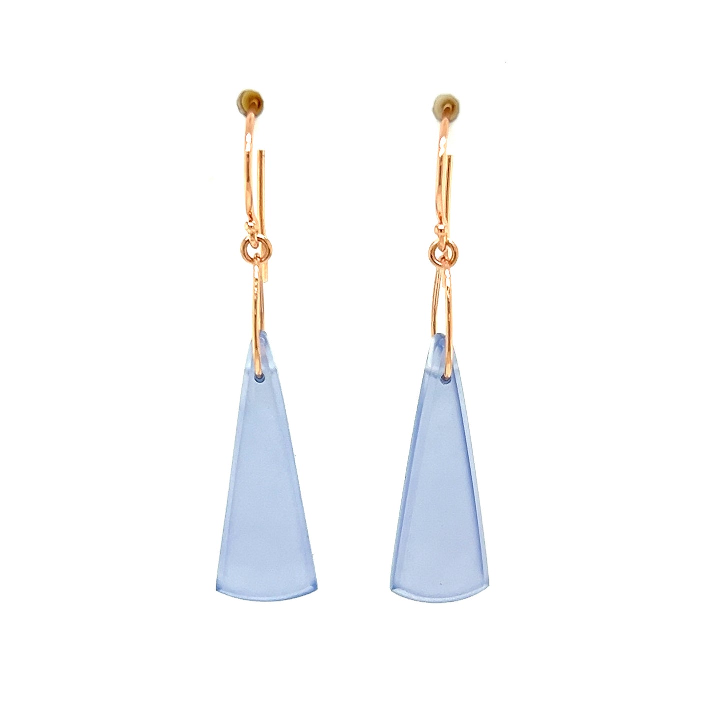 Blue Chalcedony 14k Rose Gold Earrings (custom order)