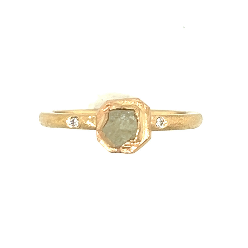 Raw Radiance Diamond Gold Ring