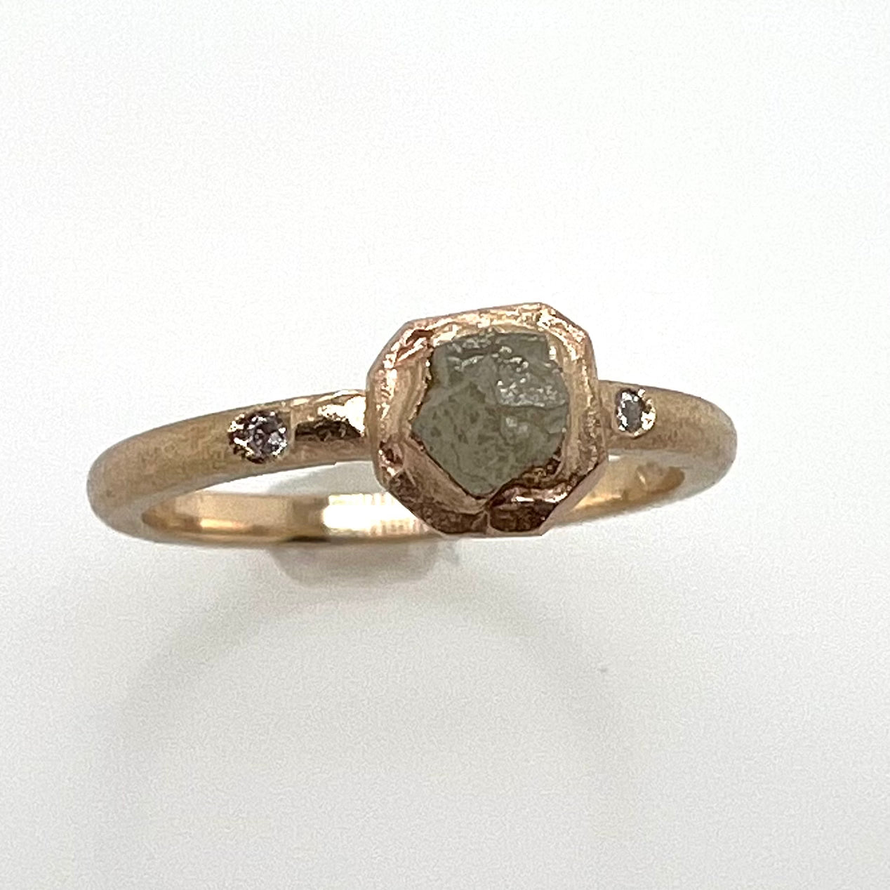 Raw Radiance Diamond Gold Ring