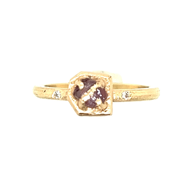 Aurora Montana Sapphire and Diamonds Kintsugi Gold Ring