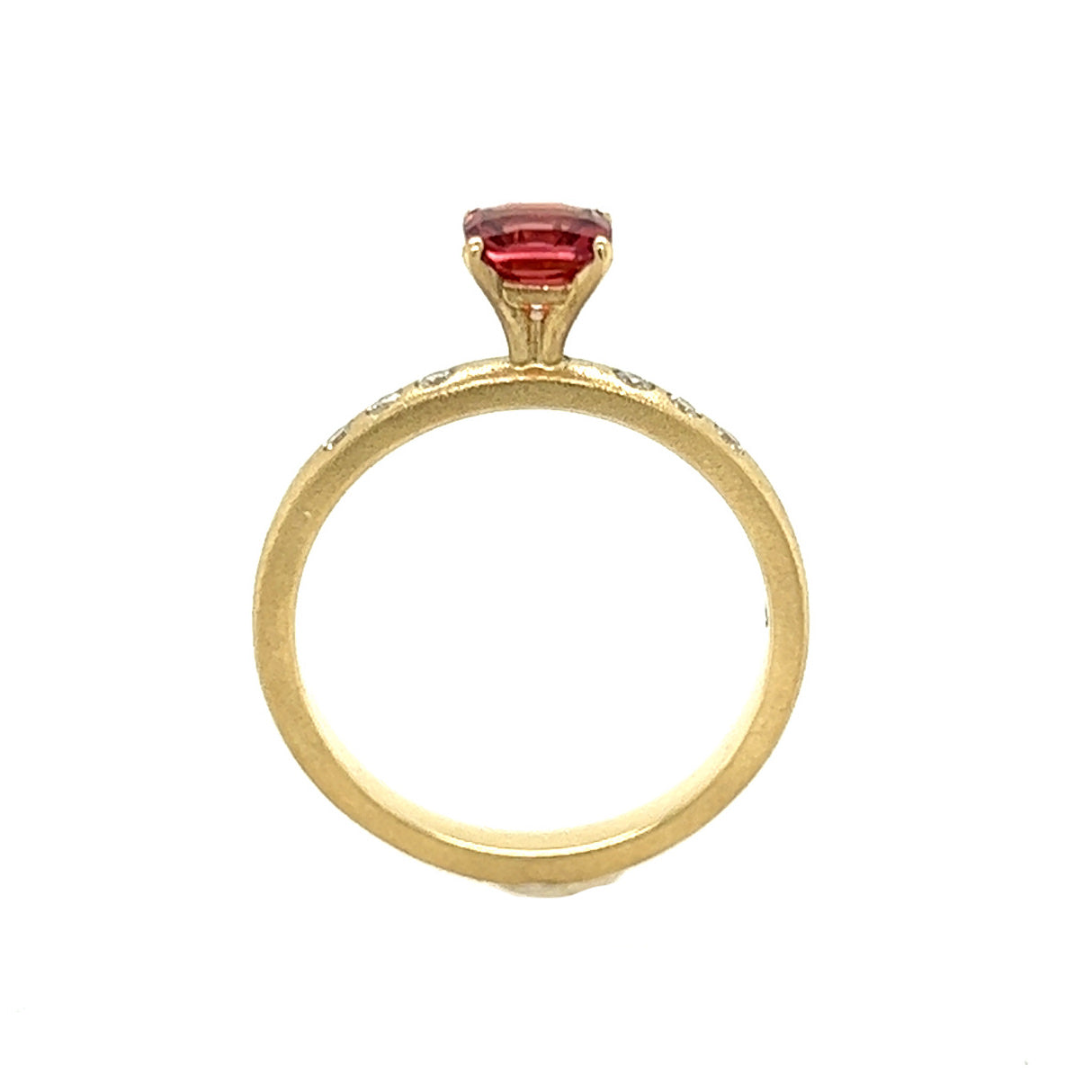 Garnet and Diamonds Gold Ring