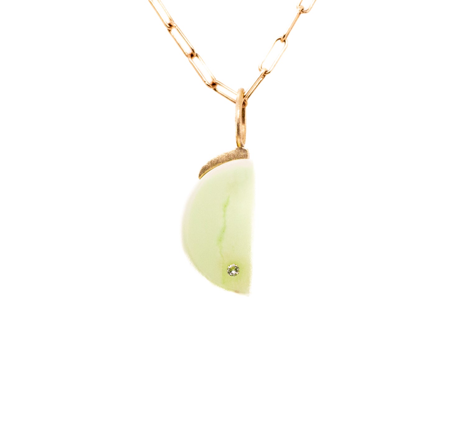 lemon chrysoprase gold an diamond moon charm