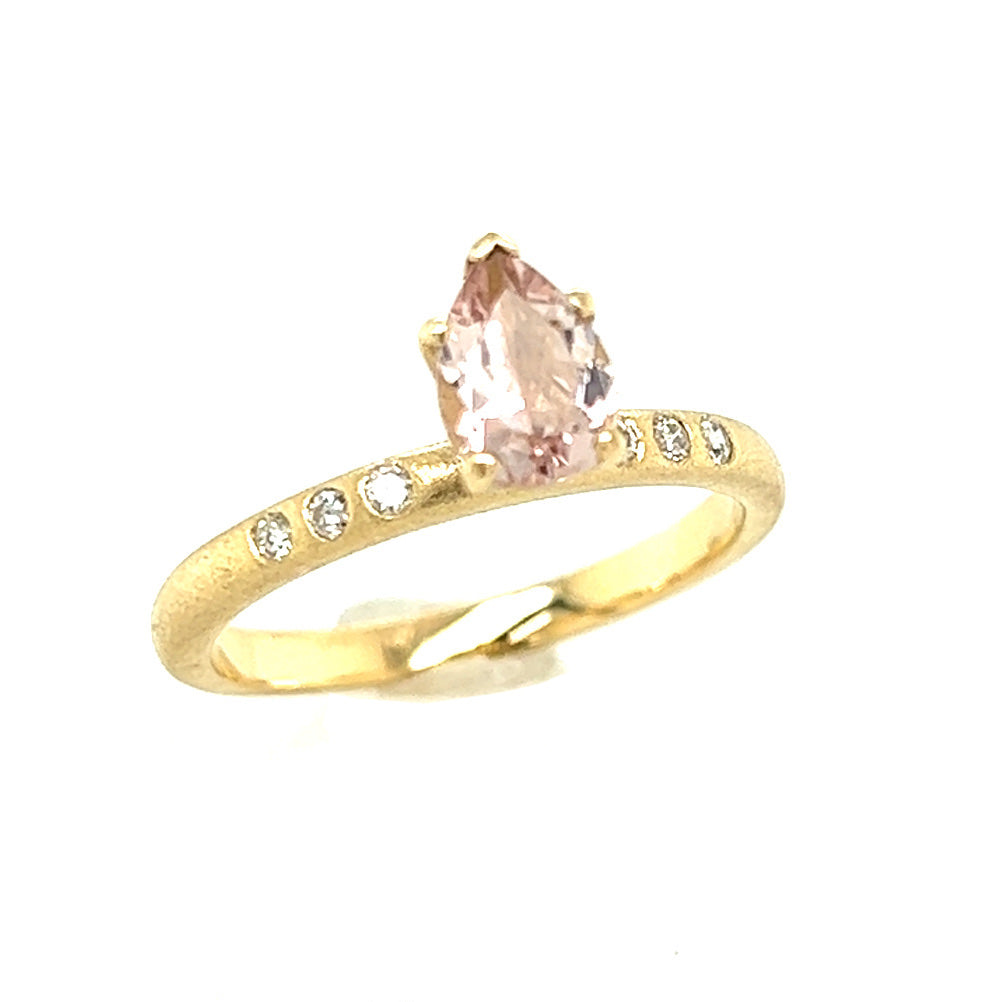 Morganite and Diamonds Gold Ring