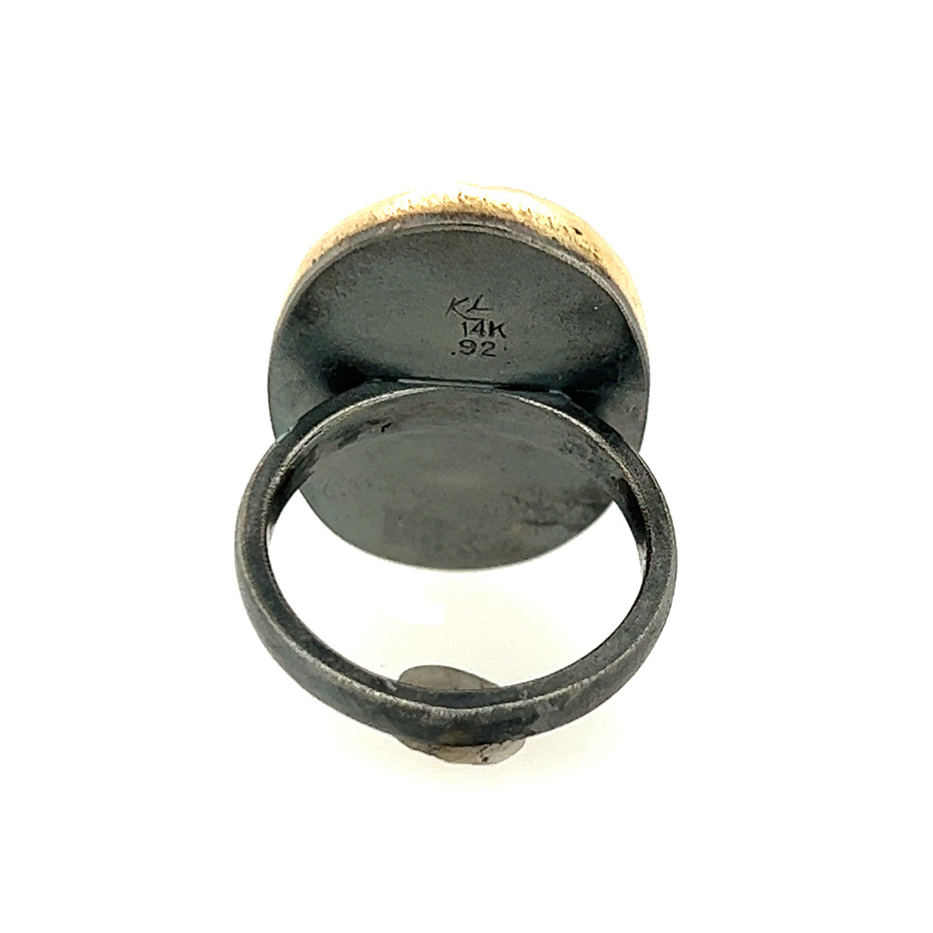 Green Jasper and Tiffany Stone Gold Inlay Ring