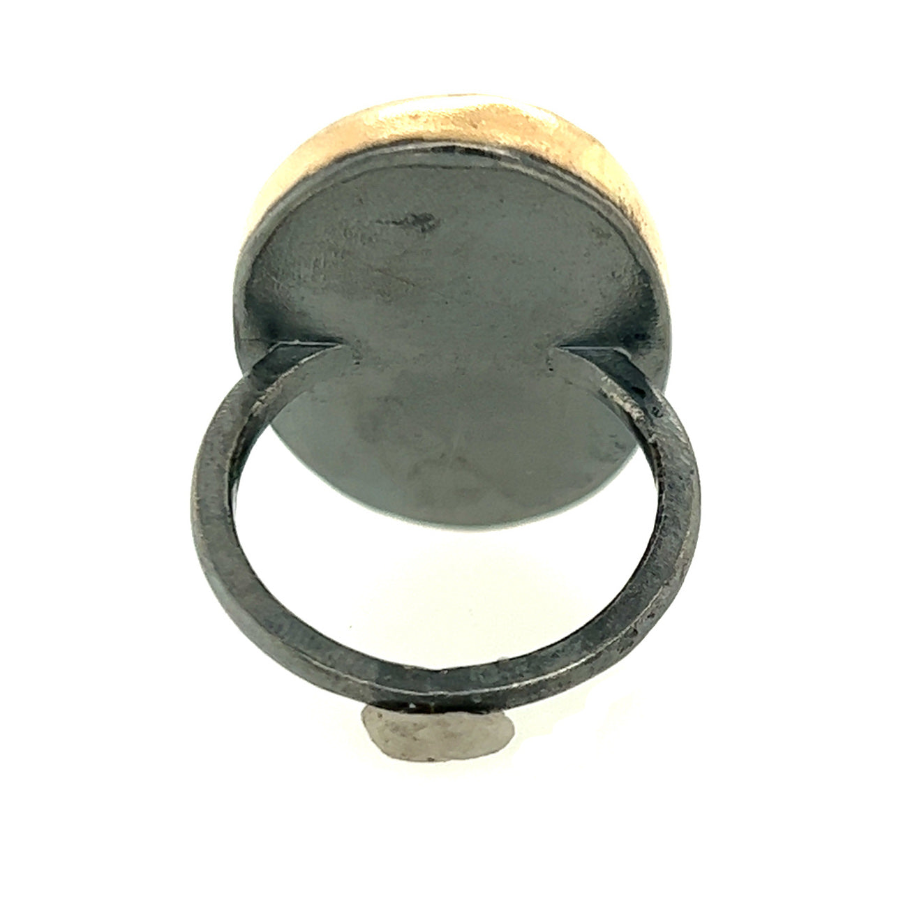 Red Jasper and Fossilized Palm Wood Gold Inlay Ring
