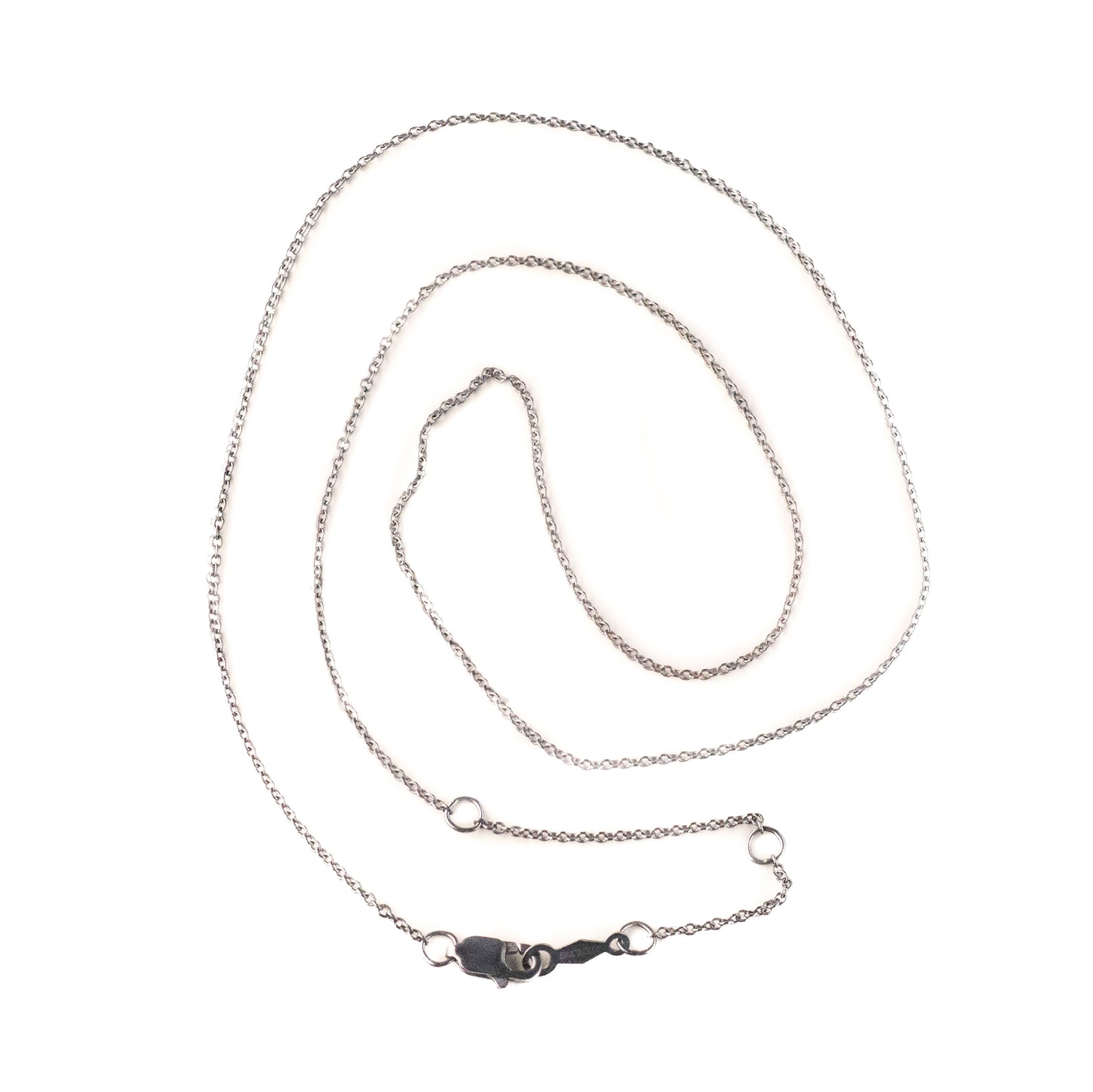 Sterling Silver With Patina Adjustable Cable Chain