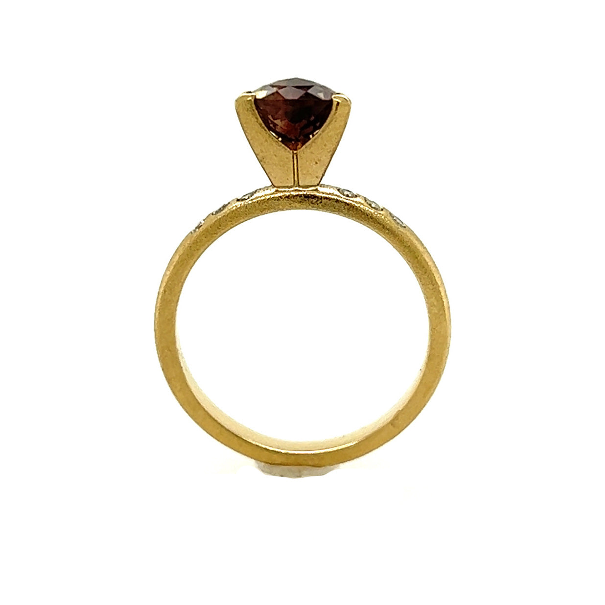 Tri-color Sunstone and Diamonds Gold Ring