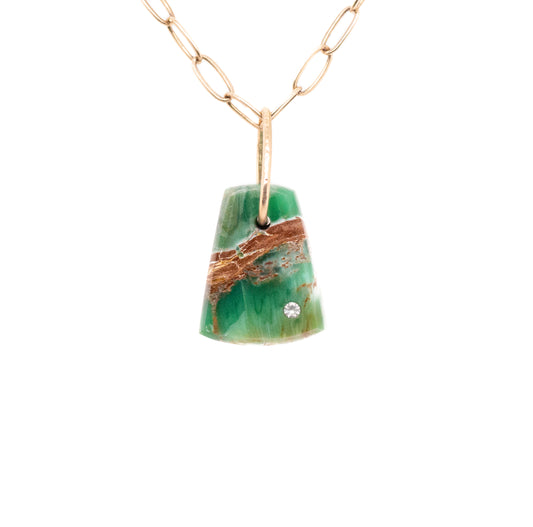variscite gold diamond pebble charm