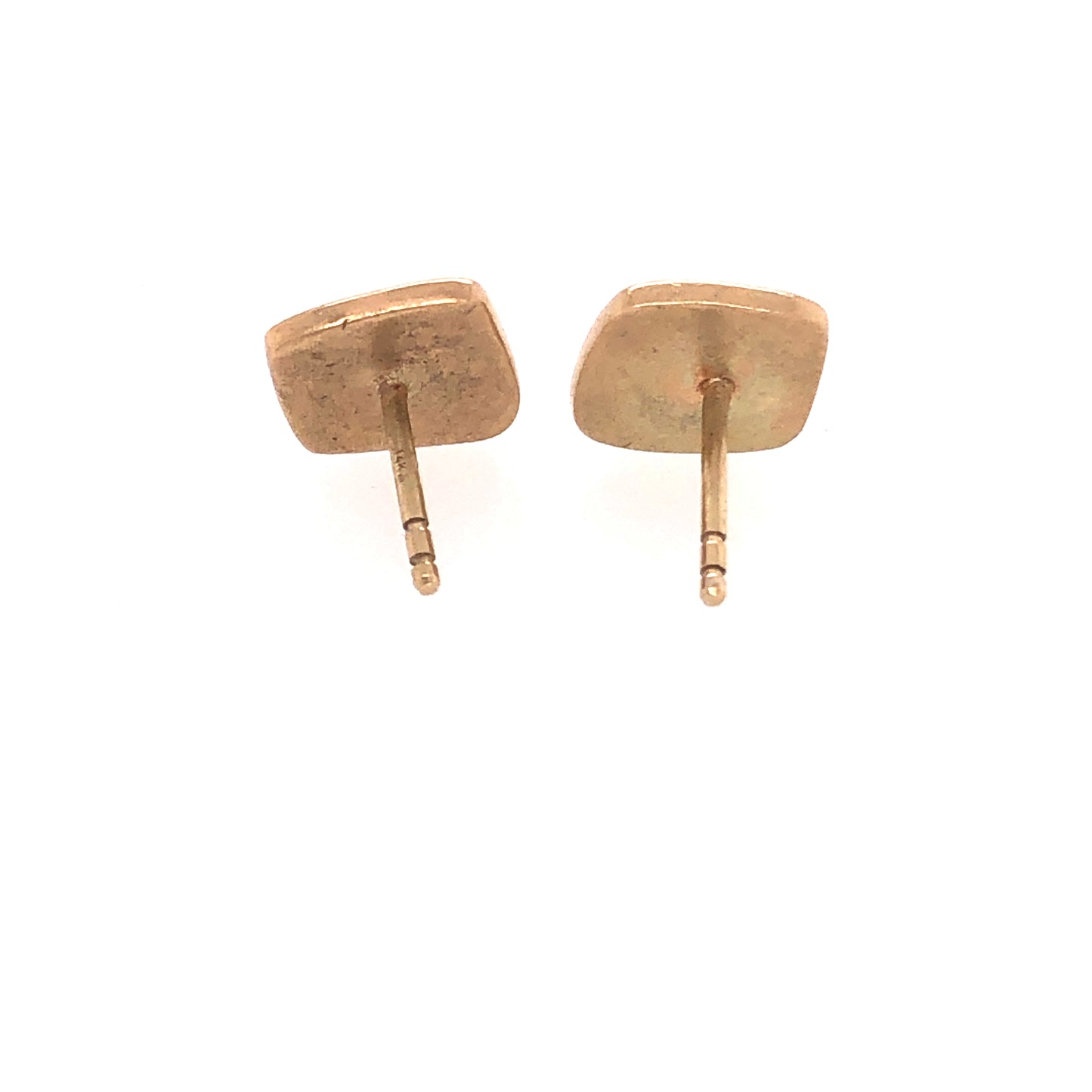 Raw Pink Montana Sapphire Gold Stud Earrings