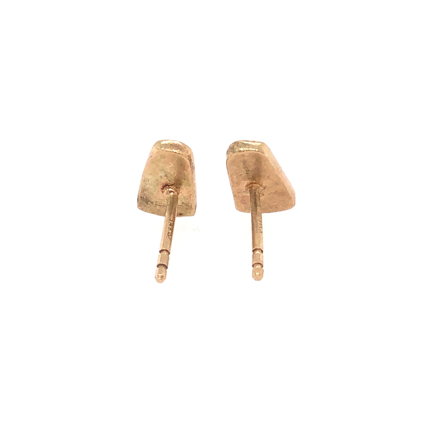 Raw Sea Foam Green Montana Sapphire Stud Gold Earrings