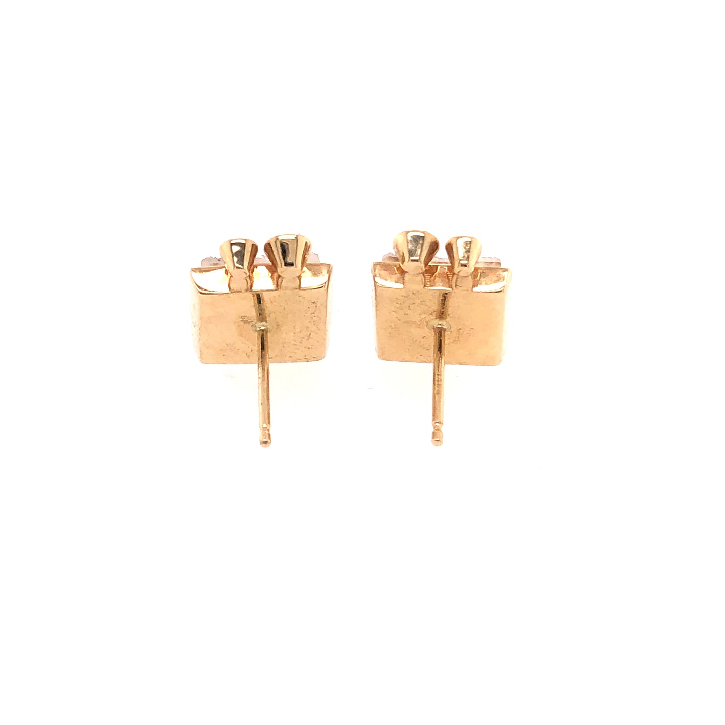Diamonds and Druzy Gold Stud Earrings