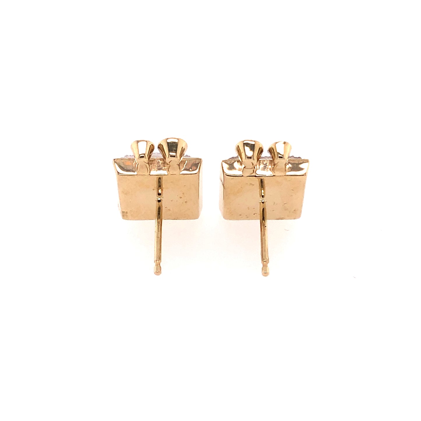 Diamonds and Druzy Gold Stud Earrings