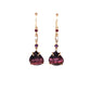 Tourmaline, Ruby, Sapphire, and Amethyst Gold Earrings