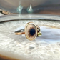 Dendritic Agate, Peridot, Sapphire and Diamond Gold Ring