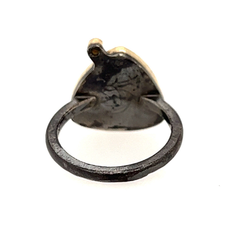 Boulder Opal and Diamond Gold Ring