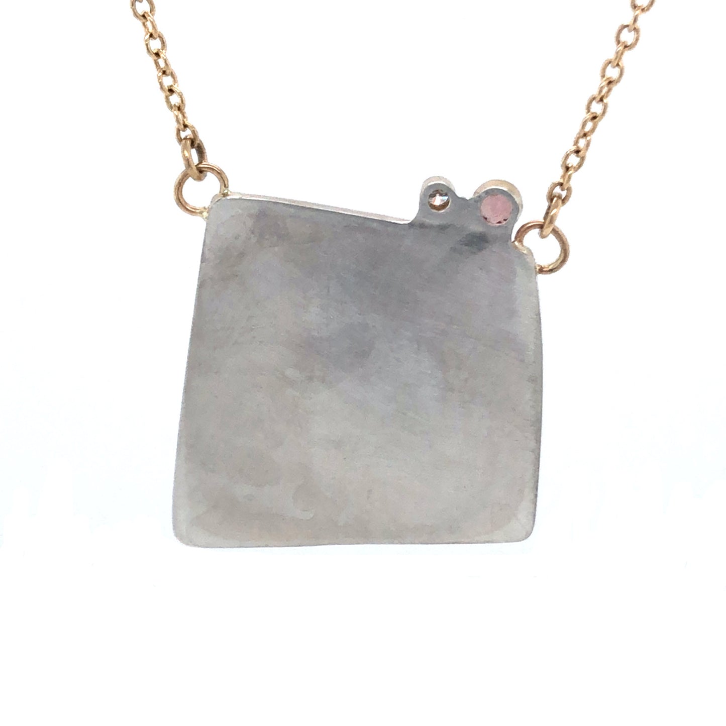 Boulder Opal, Oregon Sunstone, Diamond and Gold Necklace