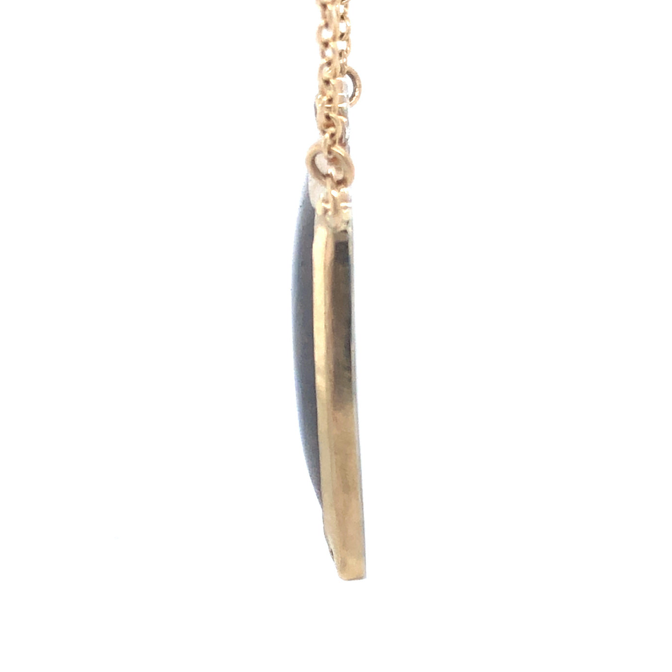 Boulder Opal, Oregon Sunstone, Diamond and Gold Necklace