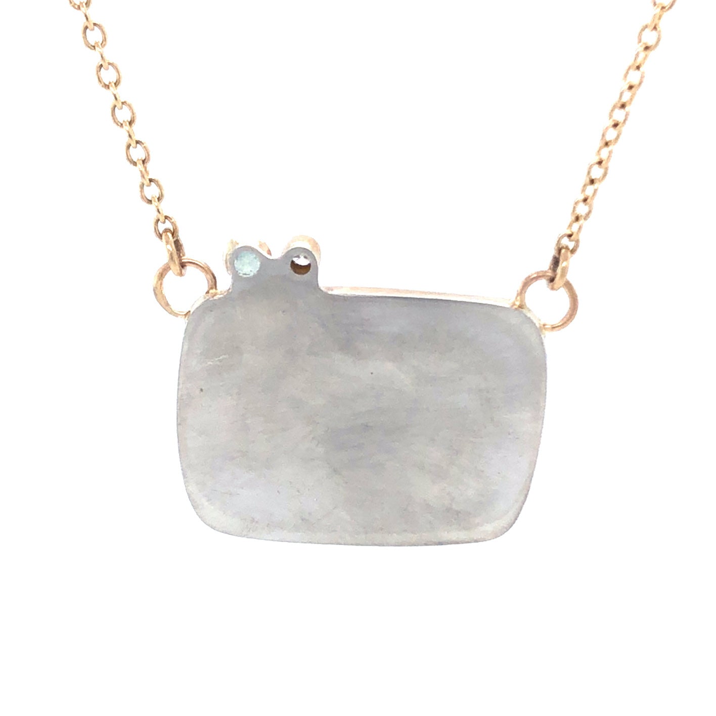 Boulder Opal, Montana Sapphire, Diamond and Gold Necklace