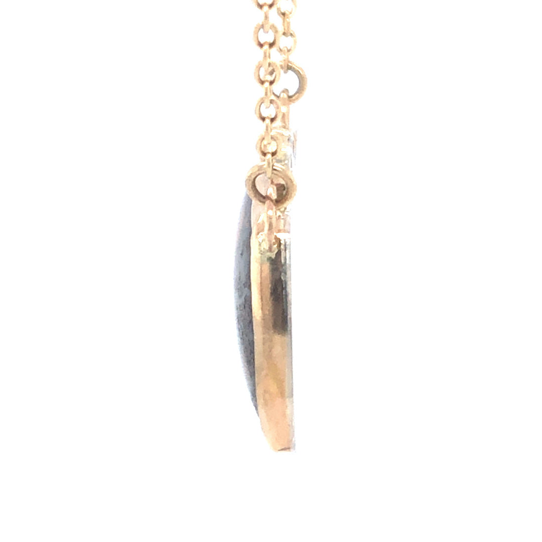 Boulder Opal, Montana Sapphire, Diamond and Gold Necklace