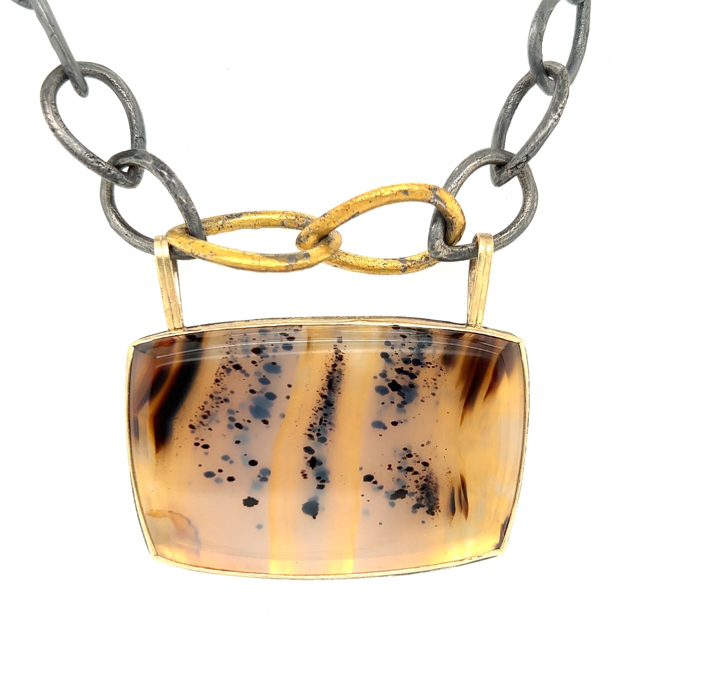 Montana Agate Gold Pendant (custom order)