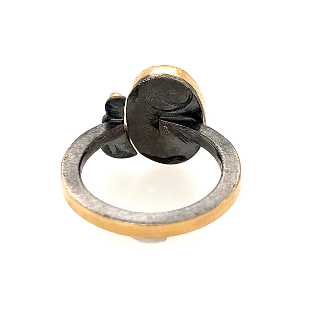 Dendritic Agate, Peridot, Sapphire and Diamond Gold Ring