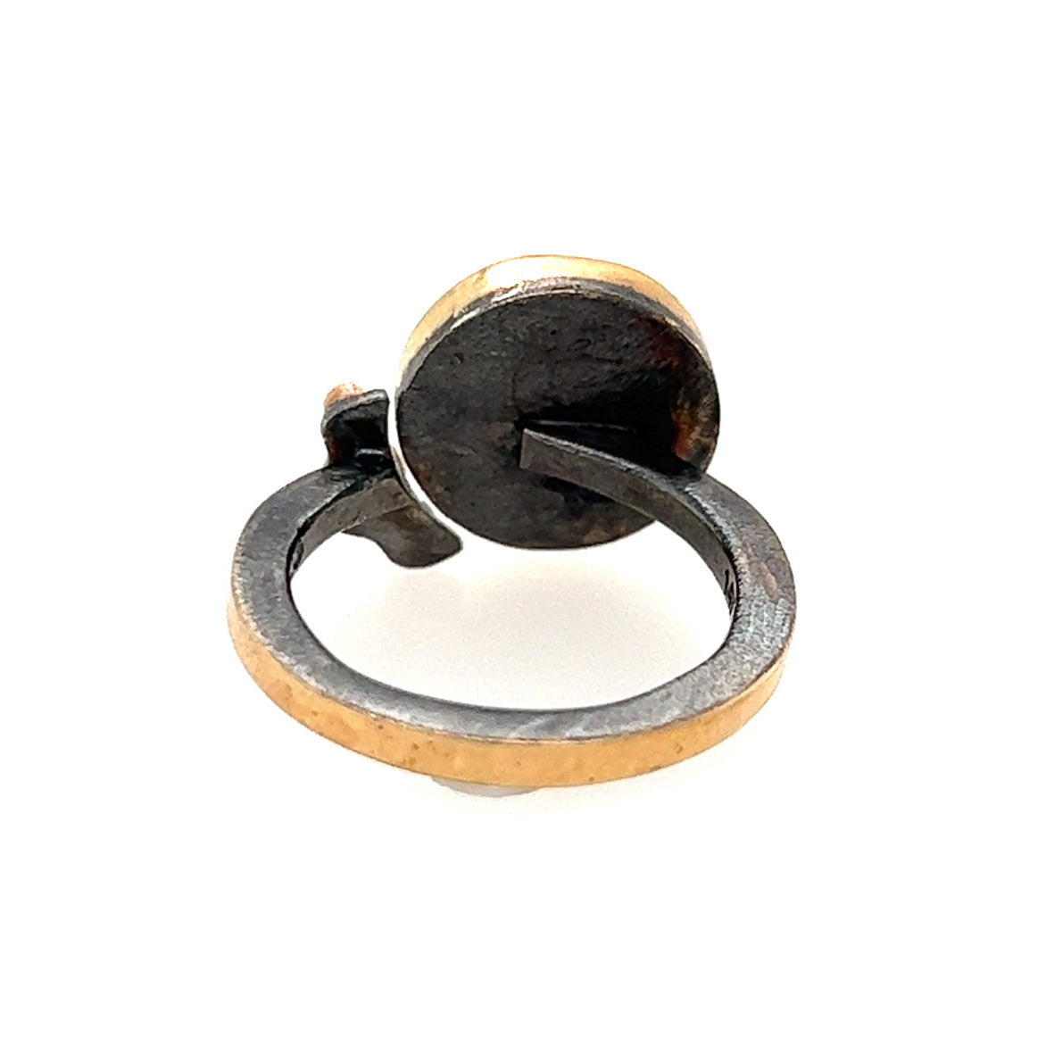 Dendritic Agate, Emerald, and Diamond Gold Ring
