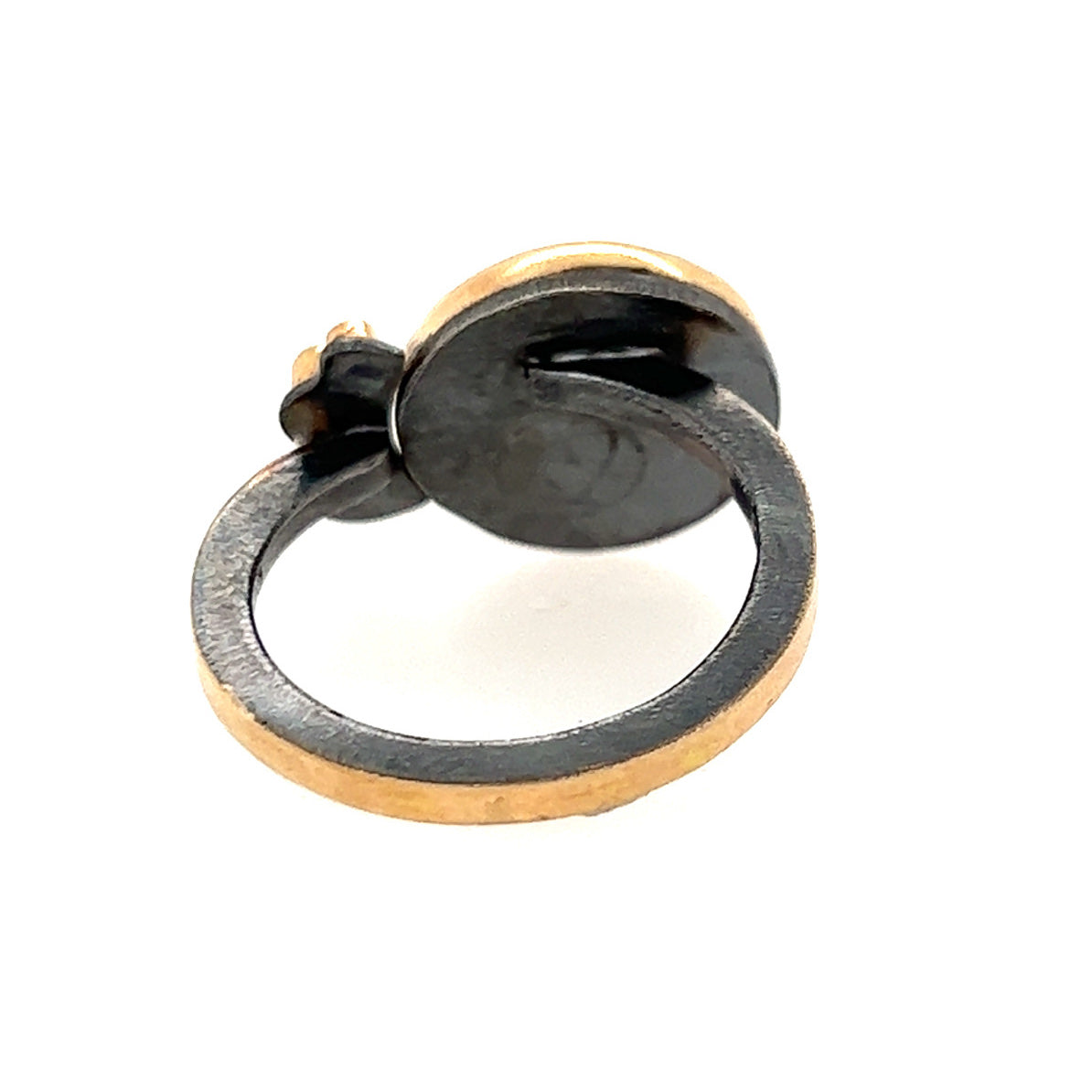 Dendritic Agate, Sapphire and Diamond Gold Ring