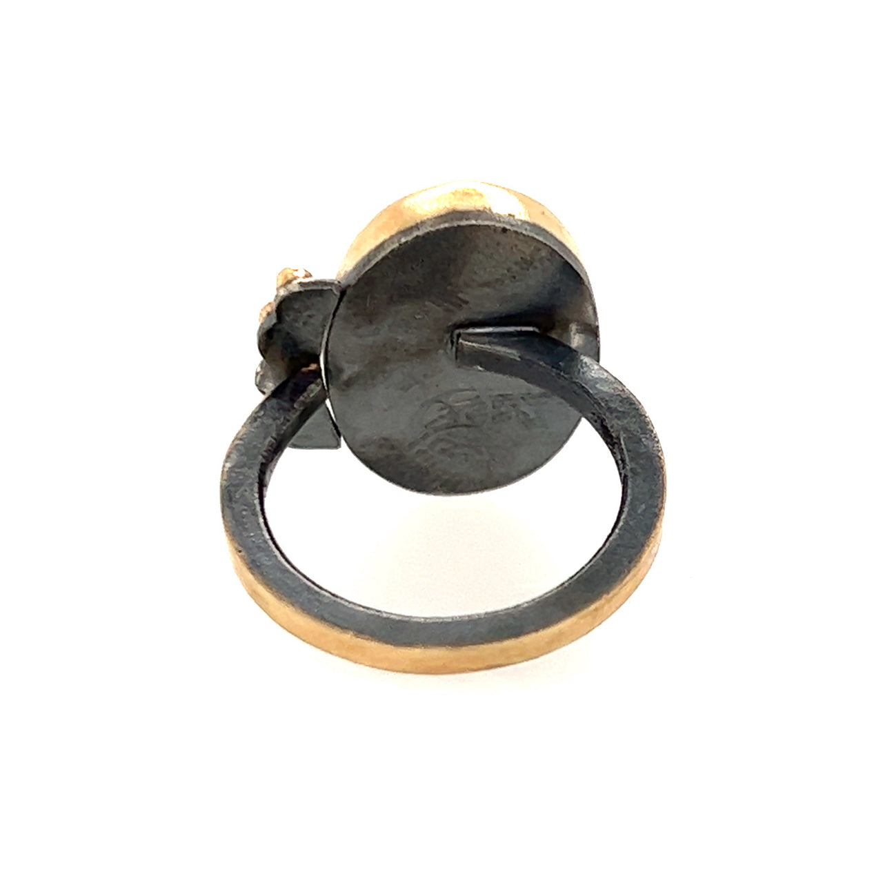 Dendritic Agate, Aquamarine, Sapphire, and Diamond Gold Ring