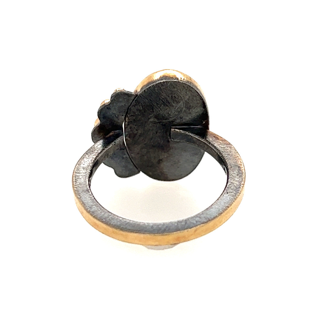 Dendritic Agate, Sapphire, Peridot, and Diamond Gold Ring