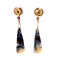 Garnet, Dendritic Opal, and Diamond Gold Earrings
