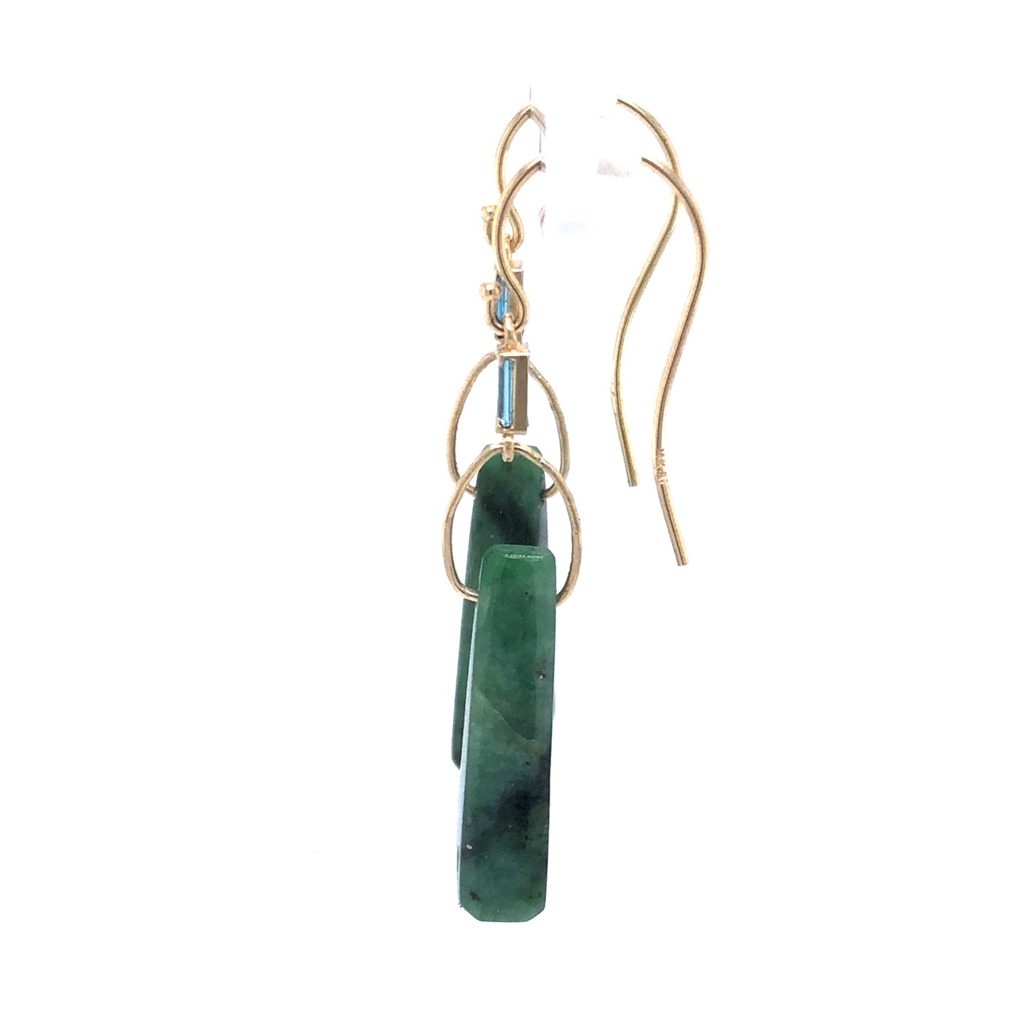 Emerald, Topaz and Diamond Gold Earrings