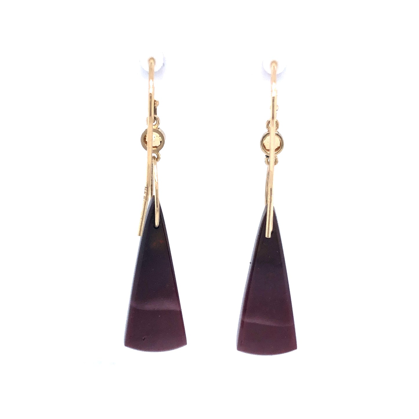 Mookaite, Diamond, and Citrine Gold Earrings
