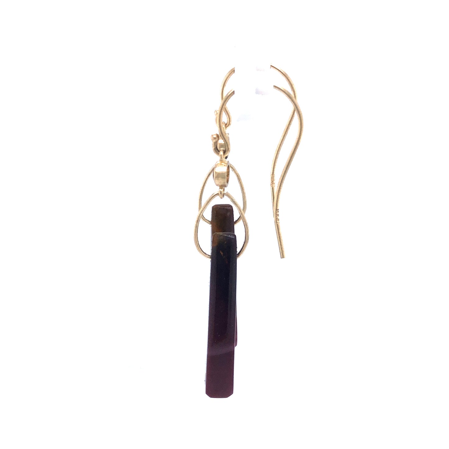 Mookaite, Diamond, and Citrine Gold Earrings
