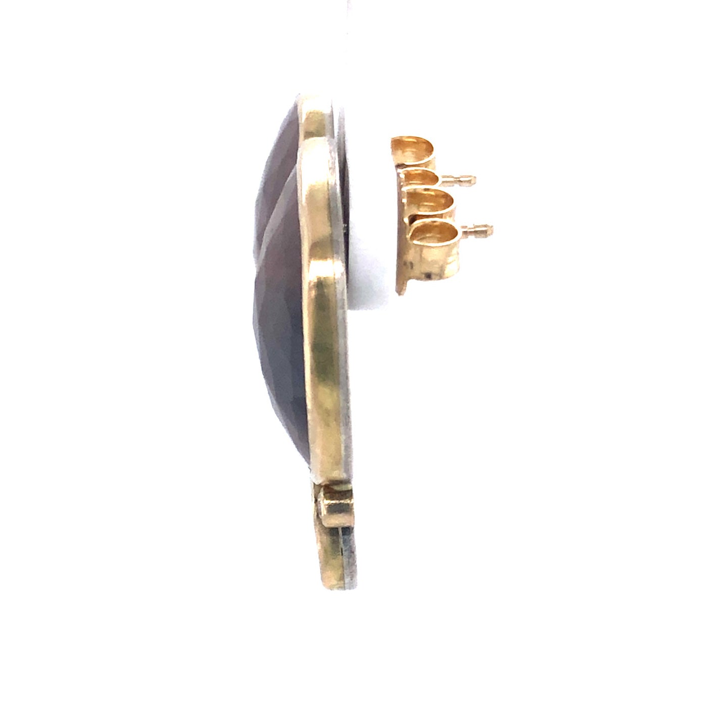 Sapphire and Diamond Slice Gold Earrings