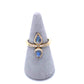 Double Pear Moonstone Gold Ring with Diamonds