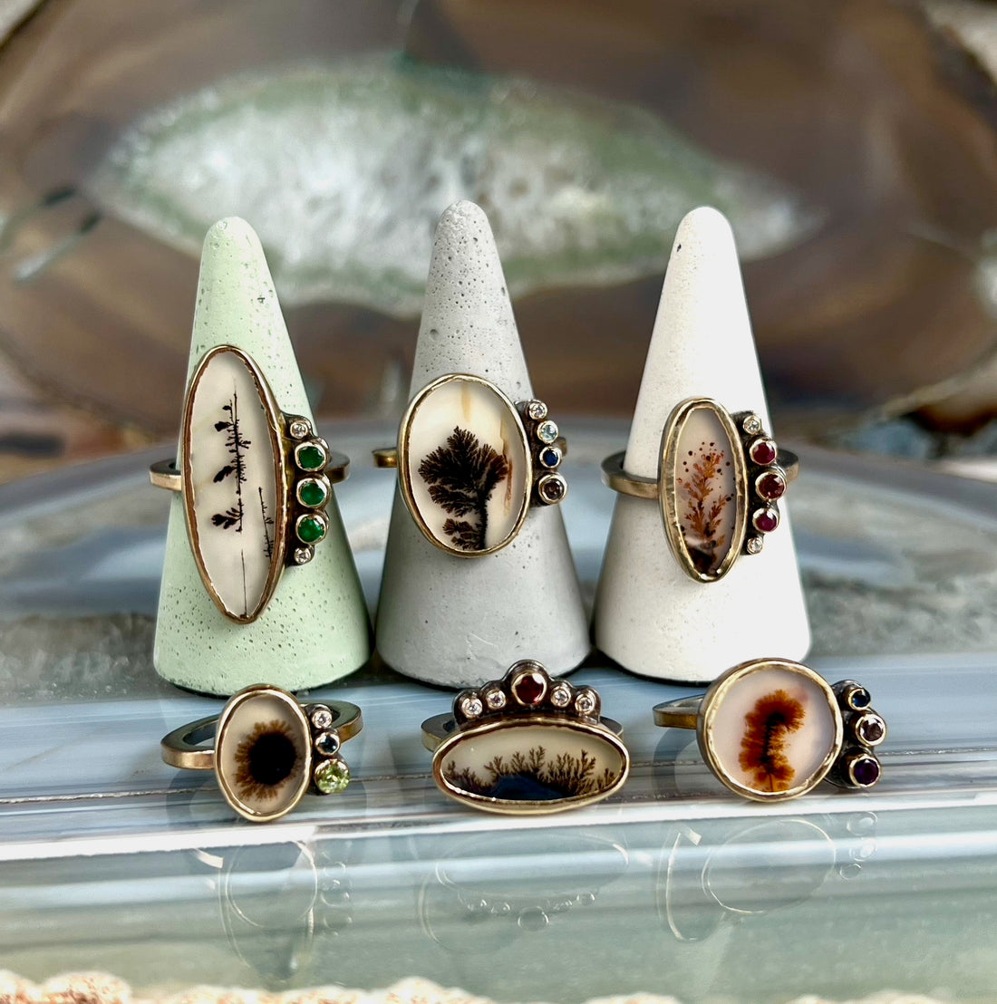 New Dendritic Agate Ring Collection