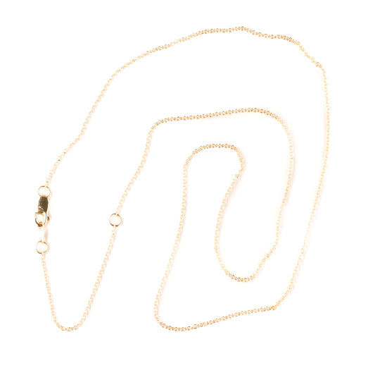 14k Fine Yellow Gold Adjustable Cable Chain